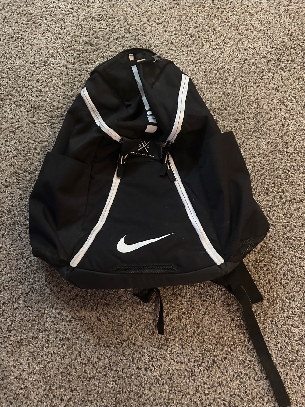 Nike Black Hoops Elite Max Air 2.0 Quad Zip Basketball Backpack